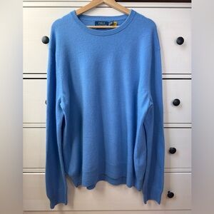 Polo by Ralph Lauren 100% Cashmere Blue Sweater Crewneck Sweater size XXL